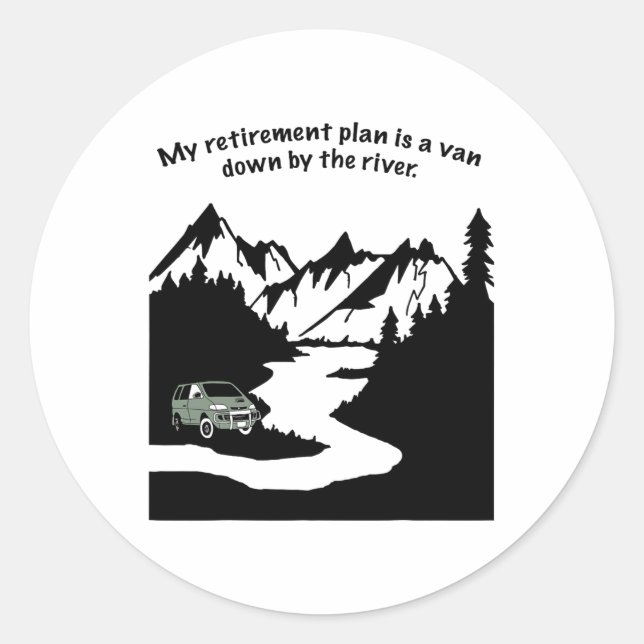 Van Down  Classic Round Sticker (Front)