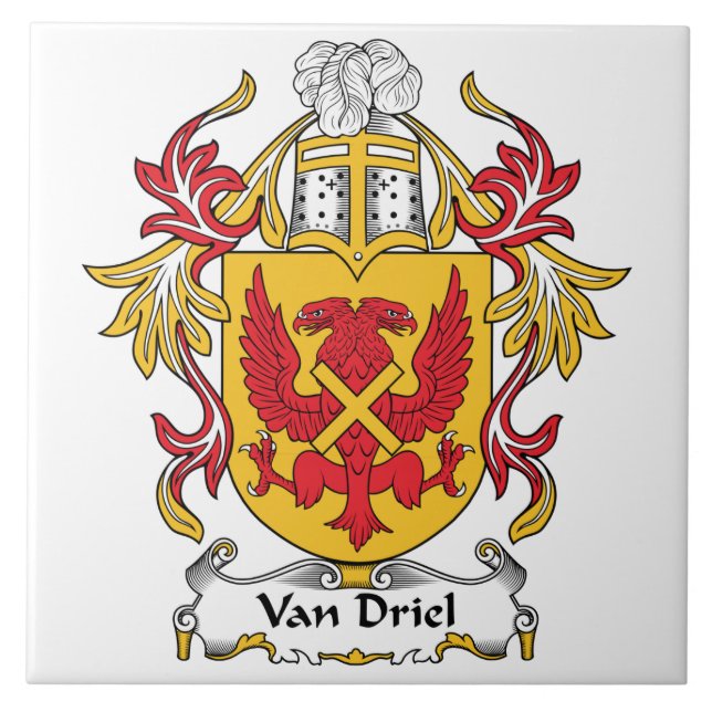 Van Driel Family Crest Ceramic Tile (Front)
