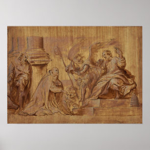 Van Dyck - Anoniem A Bishop Kneeling Before Saint… Poster