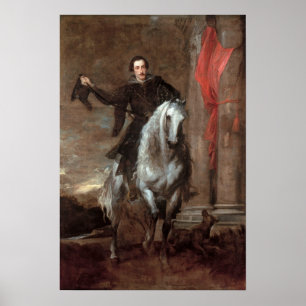 Van Dyck - Anton Giulio Brignole Sale On Horseback Poster