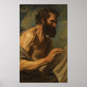 Van Dyck - Study Of A Bearded Man With Hands Rais… Poster