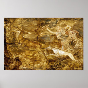 Van Dyck - Two Nymphs Hunting Deer Poster