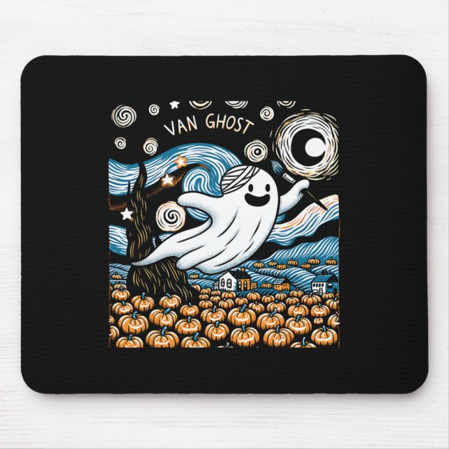 Van Ghost Art Teacher Halloween 2  Mouse Pad (Front)