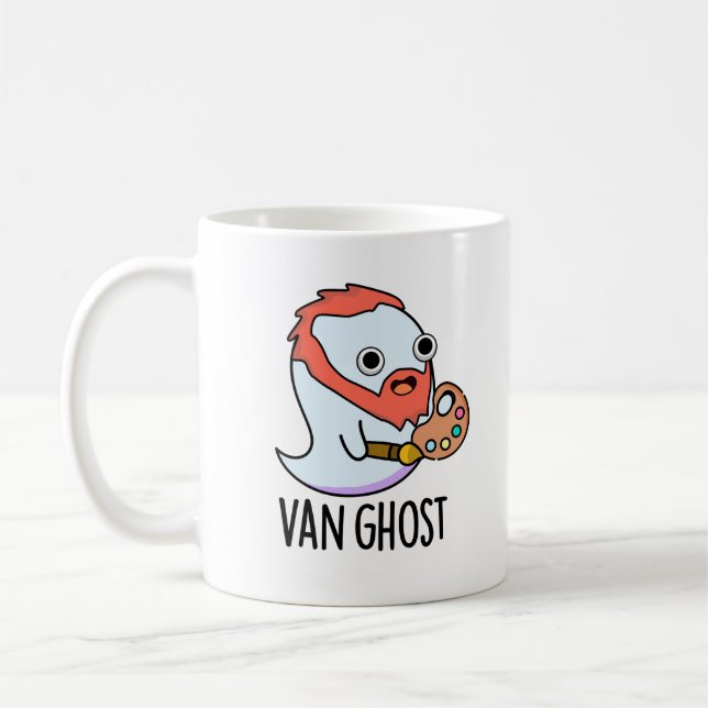 Van Ghost Funny Artist Ghost Pun  Coffee Mug (Left)