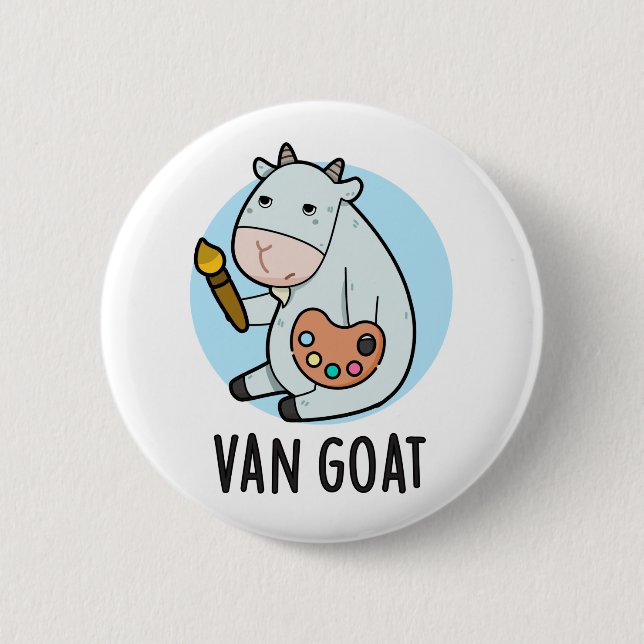 Van Goat Funny Artist Pun  6 Cm Round Badge (Front)