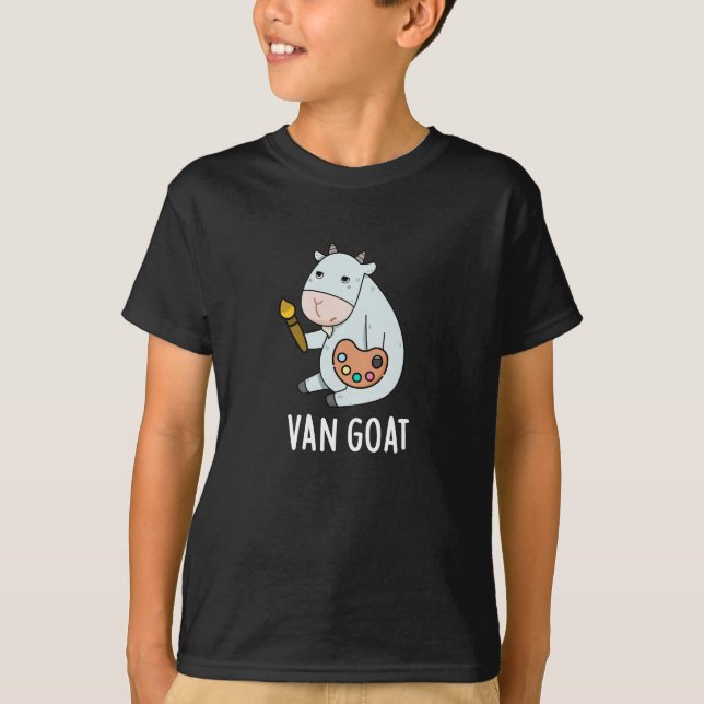 Van Goat Funny Artist Pun Dark BG T-Shirt (Front)