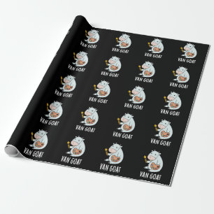 Van Goat Funny Artist Pun Dark BG Wrapping Paper