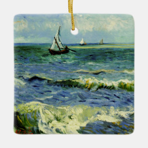 Van Gogh - A Fishing Boat at Sea Ceramic Ornament