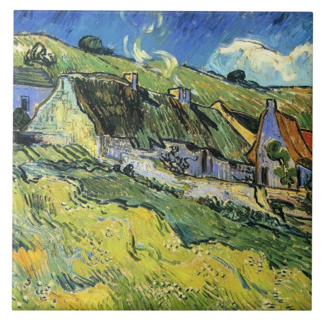 Van Gogh - A Group of Cottages Ceramic Tile (Front)