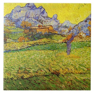 Van Gogh - A Meadow in the Mountain, Ceramic Tile