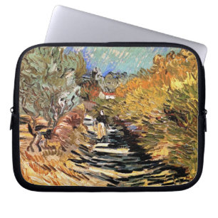 Van Gogh - A Road In Saint-Remy With Female Figure Laptop Sleeve