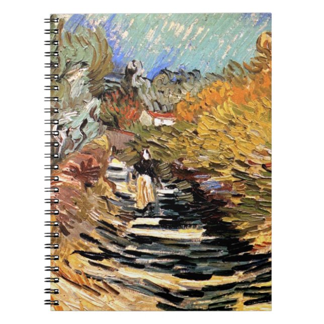 Van Gogh - A Road In Saint-Remy With Female Figure Notebook (Front)