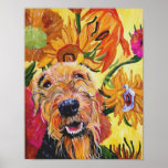 Van Gogh Airedale Poster<br><div class="desc">I love the impressionists and especially Van Goghs colourful sunflowers. Just as sunflowers are glorious,  so to are these great Terriers.</div>