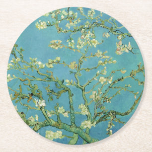 Van Gogh   Almond Blossom   1890 Round Paper Coaster