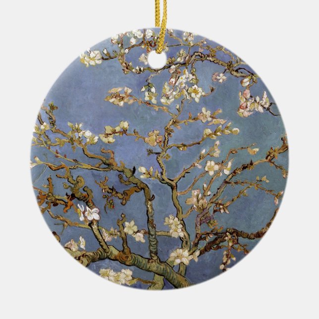 Van Gogh Almond Blossom Ceramic Ornament (Front)