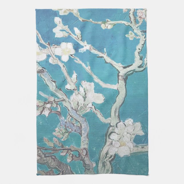 Van Gogh Almond Blossom Painting Tea Towel (Vertical)