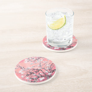 Van Gogh Almond Blossom peach pink Coaster