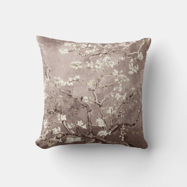 Van Gogh Almond Blossoms Beige Cushion (Front)