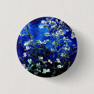 Van Gogh Almond Blossoms blue green 3 Cm Round Badge