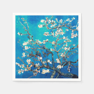 Van Gogh Almond Blossoms bright turquoise Napkin