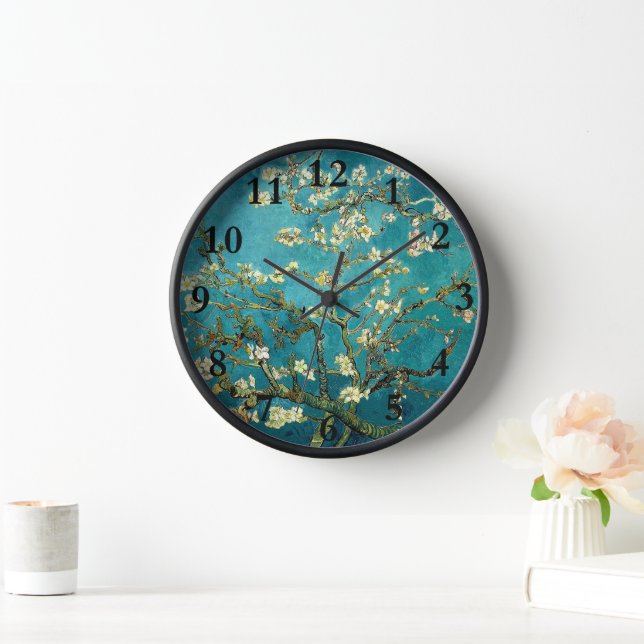 Van Gogh Almond Blossoms Classic Impressionism Clock (Home)