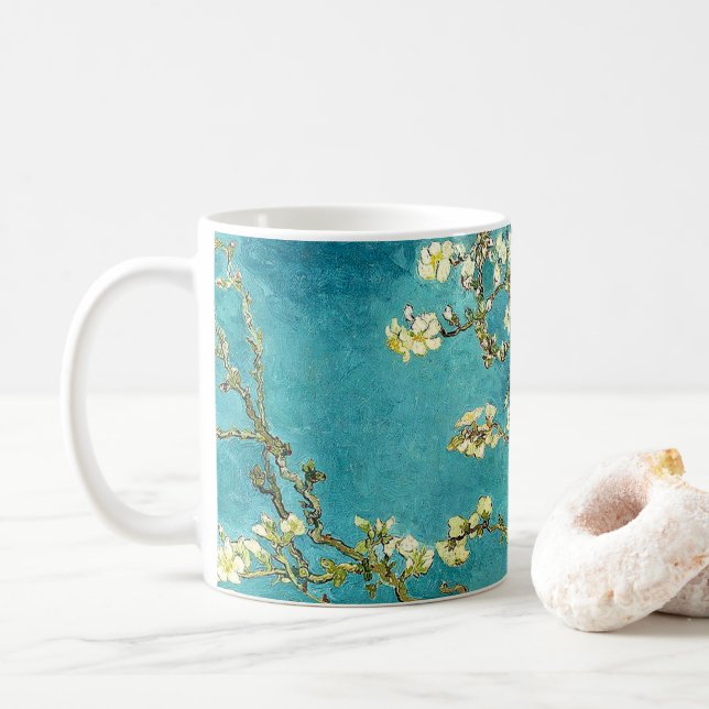 Van Gogh Almond Blossoms Classic Impressionism Coffee Mug (With Donut)