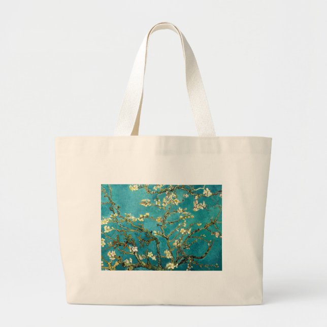 Van Gogh Almond Blossoms Classic Impressionism Large Tote Bag (Front)