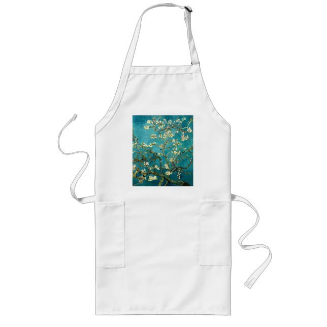 Van Gogh Almond Blossoms Classic Impressionism Long Apron (Front)