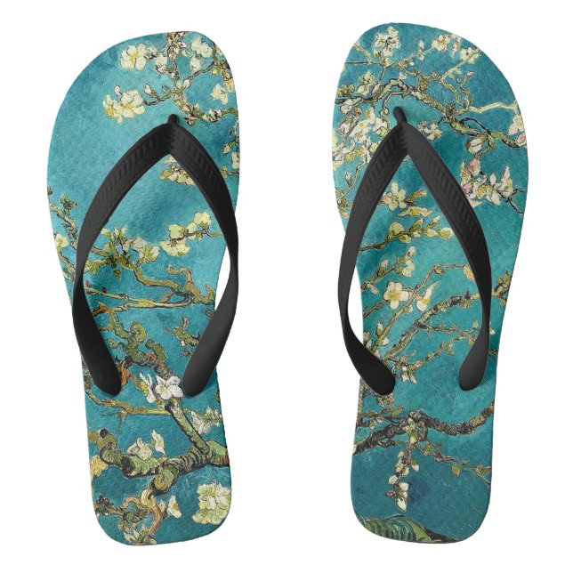 Van Gogh Almond Blossoms Classic Impressionism Thongs (Footbed)