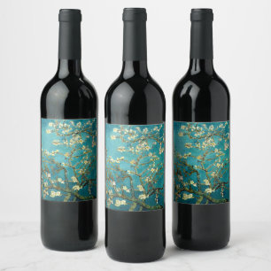 Van Gogh Almond Blossoms Classic Impressionism Wine Label