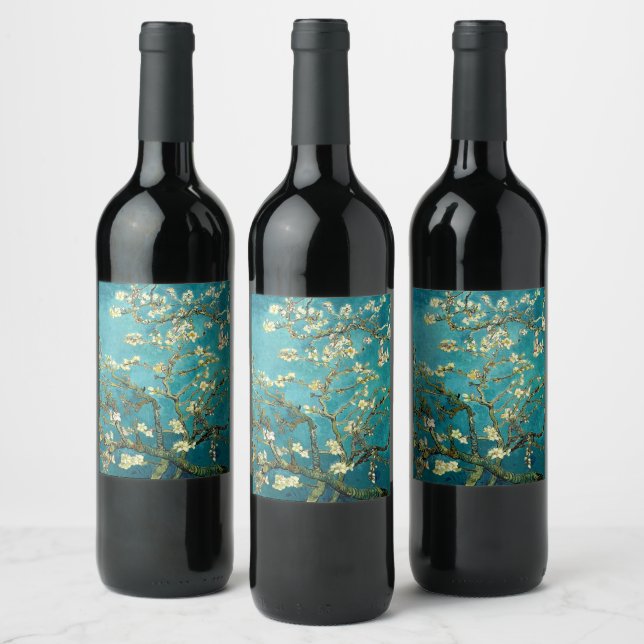 Van Gogh Almond Blossoms Classic Impressionism Wine Label (Bottles)
