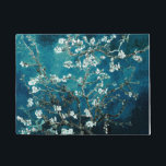 Van Gogh Almond Blossoms Dark Teal Doormat<br><div class="desc">Artist: Vincent Van Gogh
 Title: Almond Blossoms
 altered colour</div>