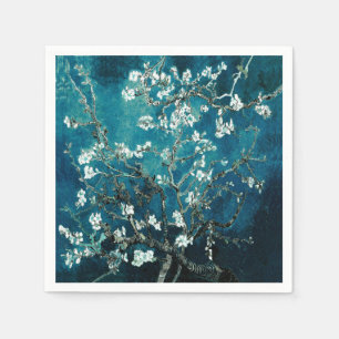 Van Gogh Almond Blossoms : Dark Teal Napkin