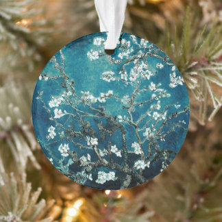 Van Gogh Almond Blossoms Dark Teal Ornament