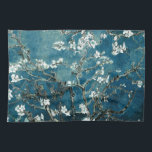 Van Gogh Almond Blossoms : Dark Teal Tea Towel<br><div class="desc">Artist: Vincent Van Gogh
Title: Almond Blossoms
Altered by 2sweet4wordsDesigns/ PureVintage Love</div>