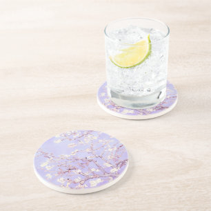 Van Gogh Almond Blossoms LavenderSandstone Coaster