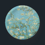 Van Gogh Almond Blossoms Paper Plate<br><div class="desc">Artist: Vincent Van Gogh
 Title: Almond Blossoms
 altered colour by 2sweet4wordsDesigns
 
 vincent van gogh,  van gogh,  almond blossoms,  teal,  flowers ,  floral,  spring,  sophisticated,  decor</div>