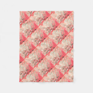 Van Gogh Almond Blossoms Peach Fleece Blanket