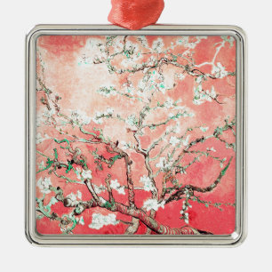 Van Gogh Almond Blossoms Peach Metal Ornament