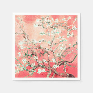 Van Gogh Almond Blossoms Peach Napkin