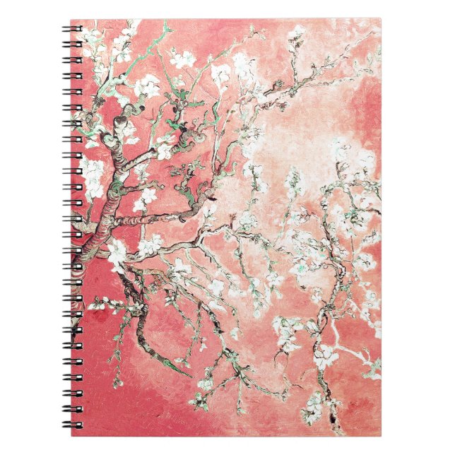 Van Gogh Almond Blossoms Peach Notebook (Front)
