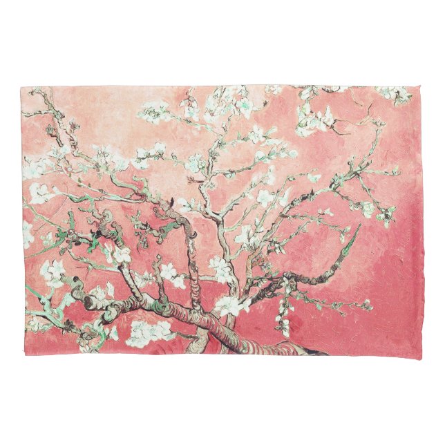 Van Gogh Almond Blossoms Peach Pillowcase (Front)
