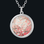 Van Gogh Almond Blossoms Peach Silver Plated Necklace<br><div class="desc">Almond Blossoms by Vincent Van Gogh, colour alteration copyright 2sweet4wordsDesigns/ PureVintage Love. Experience the enchanting beauty of Vincent Van Gogh's Almond Blossoms on a variety of products for your wedding reception, bridal party, baby shower, and other special events! From paper plates and napkins to wrapping and tissue paper, infuse every...</div>