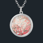 Van Gogh Almond Blossoms Peach Silver Plated Necklace<br><div class="desc">Almond Blossoms by Vincent Van Gogh, colour alteration copyright 2sweet4wordsDesigns/ PureVintage Love. Experience the enchanting beauty of Vincent Van Gogh's Almond Blossoms on a variety of products for your wedding reception, bridal party, baby shower, and other special events! From paper plates and napkins to wrapping and tissue paper, infuse every...</div>