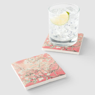 Van Gogh Almond Blossoms Peach Stone Coaster