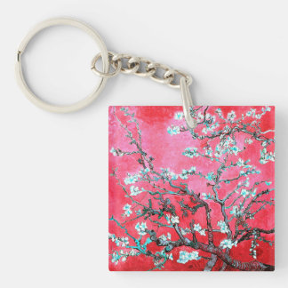 Van Gogh Almond Blossoms Red blue Key Ring