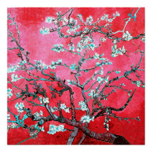Van Gogh Almond Blossoms Red blue Poster