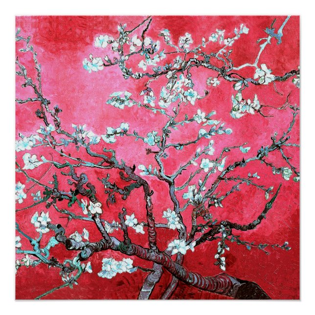 Van Gogh Almond Blossoms Red blue  Poster (Front)