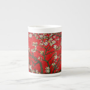 Van Gogh Almond Blossoms Red Bone China Mug