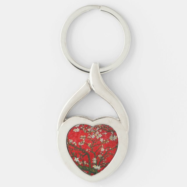 Van Gogh Almond Blossoms Red Key Ring (Front)